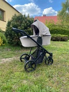 Wózek Bebetto Flavio 2w1 – gondola + spacerówka, lekki, terenowy, beż UV50+