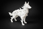 Elegancka figurka psa owczarek niemiecki – nowoczesna dekoracja 3D