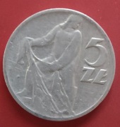 Moneta 5 złotych 1958 r. rybak