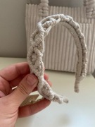 Opaska do włosów z makramy Jasny Beż