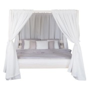 Łóżko z baldachimem z litego drewna 160x200 