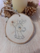 Bombka choinkowa drewniana. Zawieszka. 