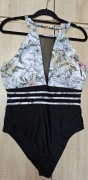 strój kąpielowy jednoczęściowy czarny siateczka wyszczupla M/L