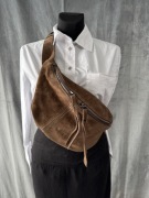 Nerka torebka brązowa zamsz naturalny Włoska - nowa