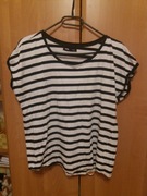 Koszulka biało-czarne paski Sinsay 40 L