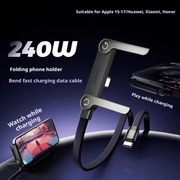 Kabel kątowy USB C na C z podstawką 240W stojak na telefon uchwyt