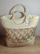 Duża pleciona torba szopingowa wakacyjna w stylu boohoo 