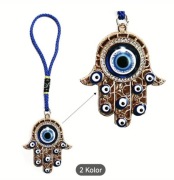 Złoty Turecki wiszący Amulet dłoni Fatimy 