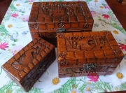 Komplet trzech szkatułek