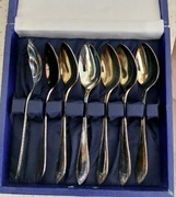 Komplet nakryć srebrzonych PRL Żoliborz 7 elementów