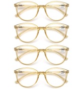 MODFANS 4-pak okularów do czytania +1.25modny nadruk Unisex Okulary Okrągłe