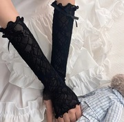 Damskie gotyckie rękawiczki koronkowe bez palców, styl barokowy 31 cm