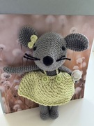 Myszka zrobiona na szydełku crochet mouse