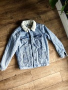 Męska, chłopięca kurtka jeansowa ocieplania, Pull Bear, L