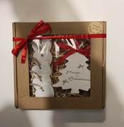 Świąteczny zestaw prezentowy zawieszki gipsowe