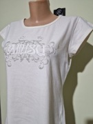 T-shirt rozciągliwy ze srebrnym wzorem