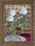 Hortensje, przedwojenny obraz olejny z domu aukcyjnego, szkoła wileńska