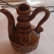 Stary dzbanek karafka ceramika PRL vintage kamionka brązowy