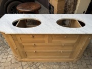 Piękny Blat marmurowy White Marble do łazienki
