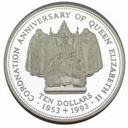 Piękna srebrna moneta 10 Dolarów Fiji Srebro Ag 925