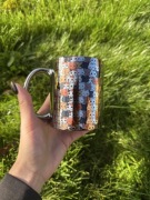 Kubek lustro 330 ml srebrny kotki