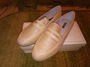 Półbuty mokasyny plecione niska cholewka 39 buty damskie beżowe beige