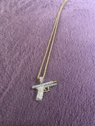Naszyjnik chain złoty glock modny stylowy vintage retro y2k