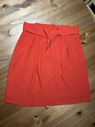 Spódnica H&M 40 wysoki stan pasek kieszenie czerwona elegancka