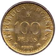 ARGENTYNA 100 peso 1980 KM# 85a, UNC, magnetyczna