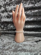 Nowa srebrna bransoletka z perłami b