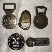 Otwieracze piwne 5 sztuk Lech Leżajsk Okocim Rockmill Warka 