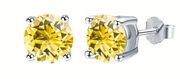 Kolczyki na sztyft srebrne cytryn 1,2 ct + pudełko