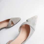 Baletki szare w szpic zamsz r.37