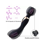 Wibrator damski dwustronny masażer łechtaczki dwa silniczki 2w1 czarny