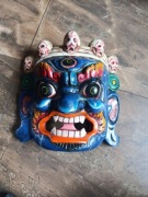 Maska drewniana z Tybetu symbolizująca Mahakalę