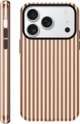 Saqmkil Etui w paski iPhone 17 Pro, TPU, odporne na uderzenia, brązowe