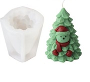 CHOINKA ŚWIĄTECZNA forma silikonowa 10*9.5 do odlewów Świec Gipsu Żywic 