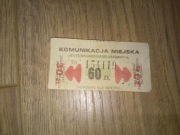 Bilet jednorazowy dwukrotnego kasowania 60zł Komunikacja Miejska