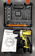 Mocna Wiertarko-Wkrętarka Aku Zestaw Akcesoriów + Walizka