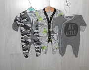 Next 3-pac  niemowlęcych pajacyków noworodek   