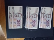 Banknoty 20 zł Traugutt 1982 Duża  seria AH 