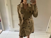 Płaszcz trencz prochowiec jasny beżowy vintage 