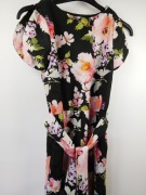 Kombinezon NEXT kwiatowy dziewczęcy 152 elegancki wiązany szerokie nogawki 