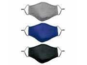 Maseczki bawełniane wielorazowe 3 szt. szare, niebieskie, czarne