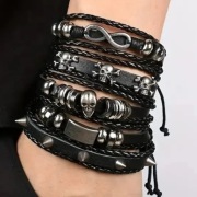 Bransoletki Skórzane, Komplet - Okazja :)