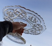 Patera szklana na ciasto tort - PRL vintage