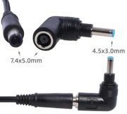 Adapter kątowy przejściówka zasilacza do HP 7.4x5.0mm - 4.5x3.0mm pin