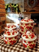 Garnki emaliowane komplet zestaw likwidacja magazynu 