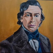 Chopin obraz akrylowy wzorowany zdjęciu Chopina