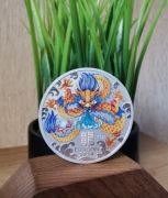 Srebrna moneta Lunar III Rok Smoka Dragon 1 uncja 2024 Kolorowany